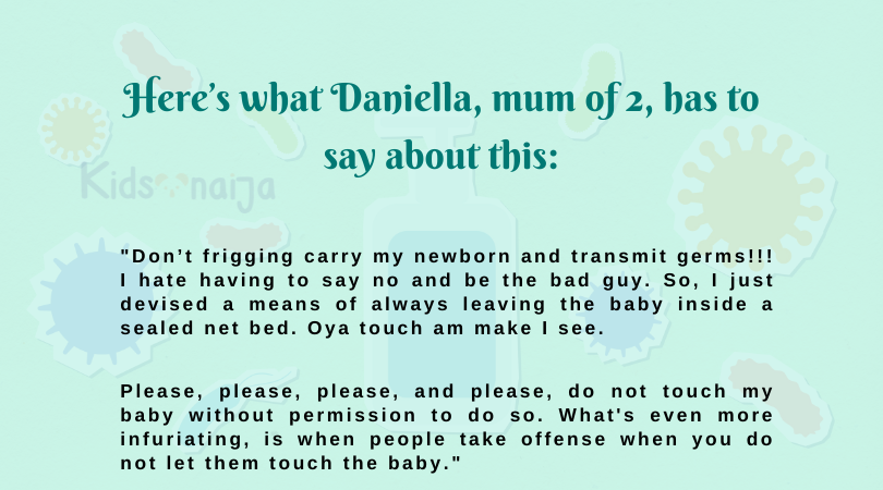 Visiting a newborn - don't carry baby without permission